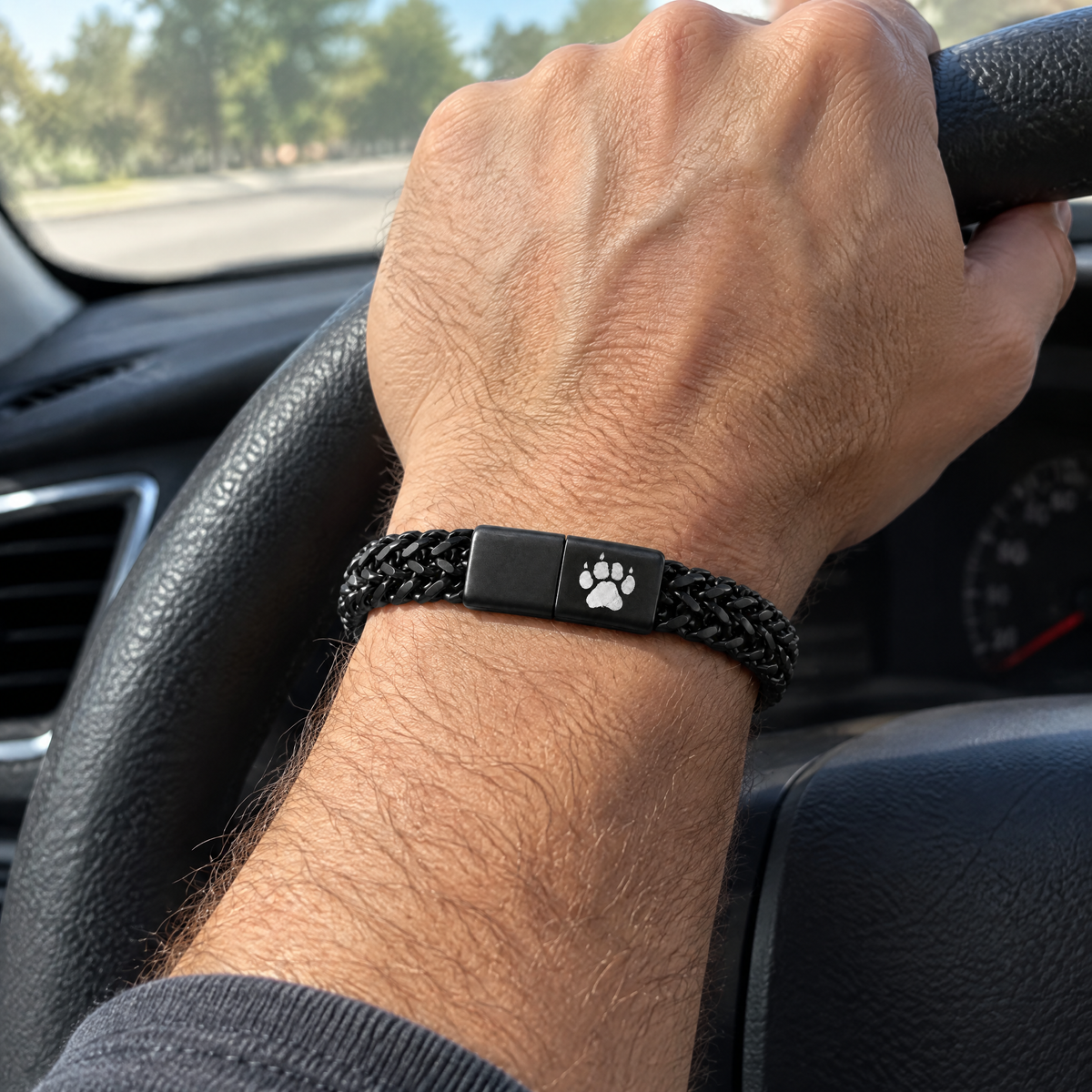 Raven Men's Bracelet worn on the wrist