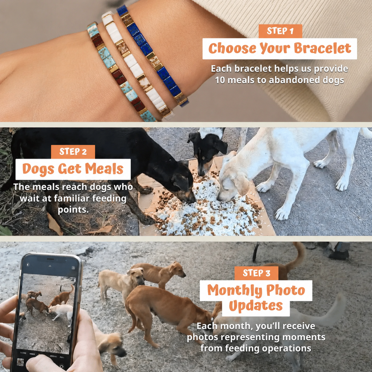 Blush (Set of 3 Tile Bracelets)